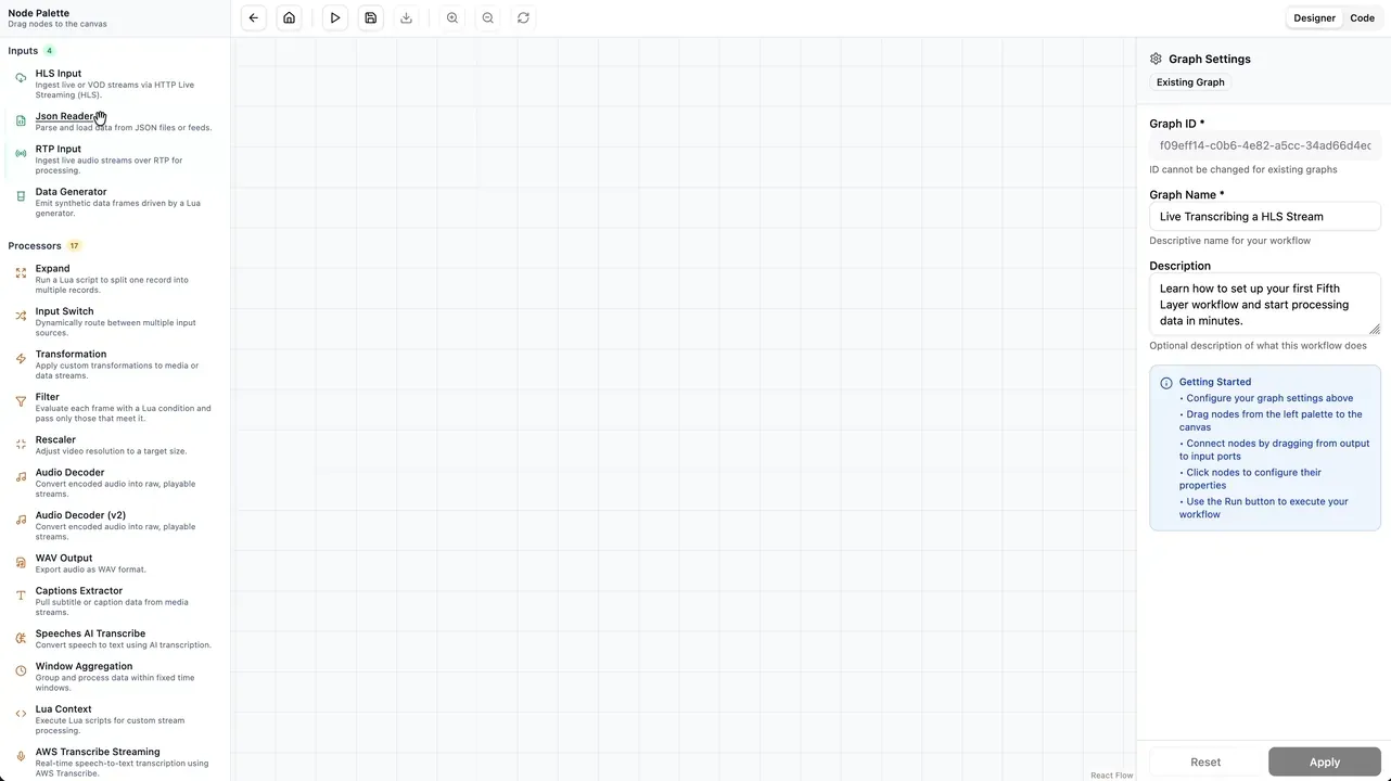 HLS Input node configuration