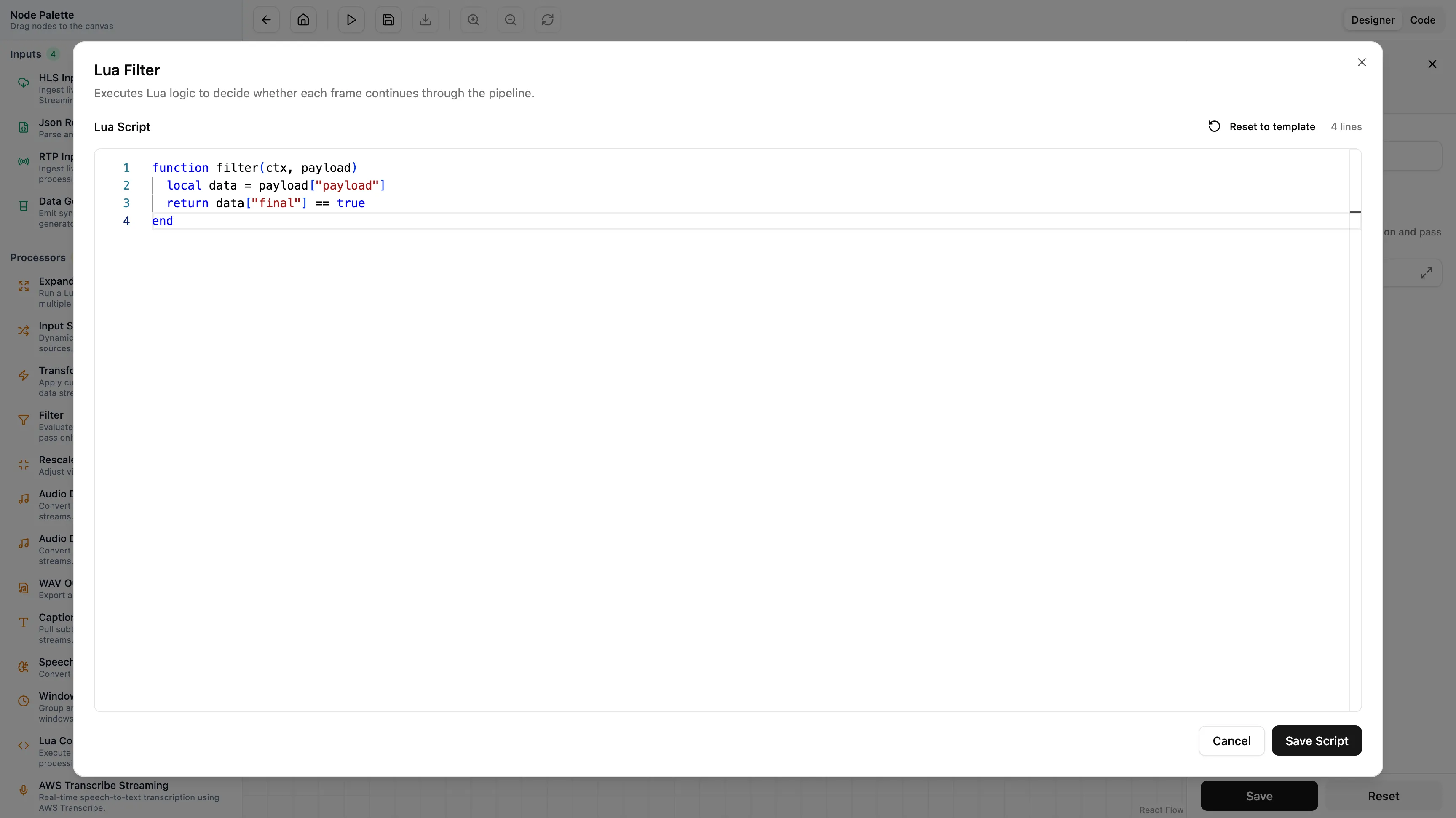 Lua Filter script